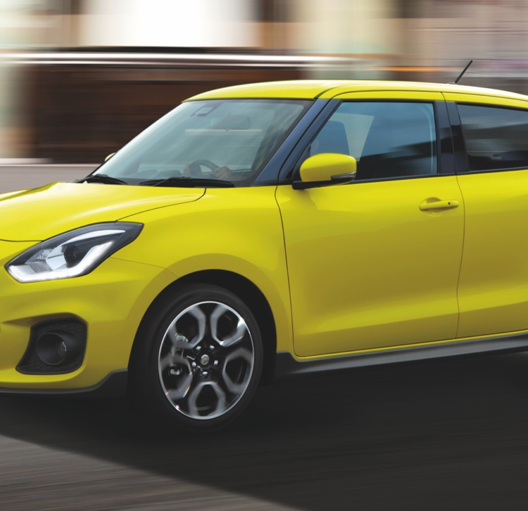 Yellow Swift Sport - great driving performance