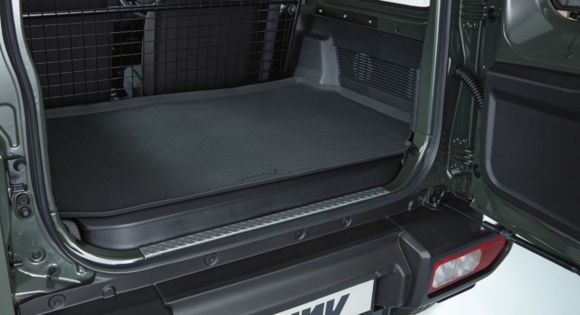 Jimny - Cargo Tray, Rubber With Checkered Plate Design And Jimny Logo