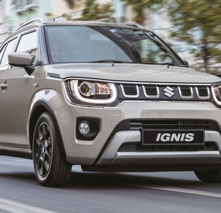 Beige Suzuki Ignis looks awesome on the road