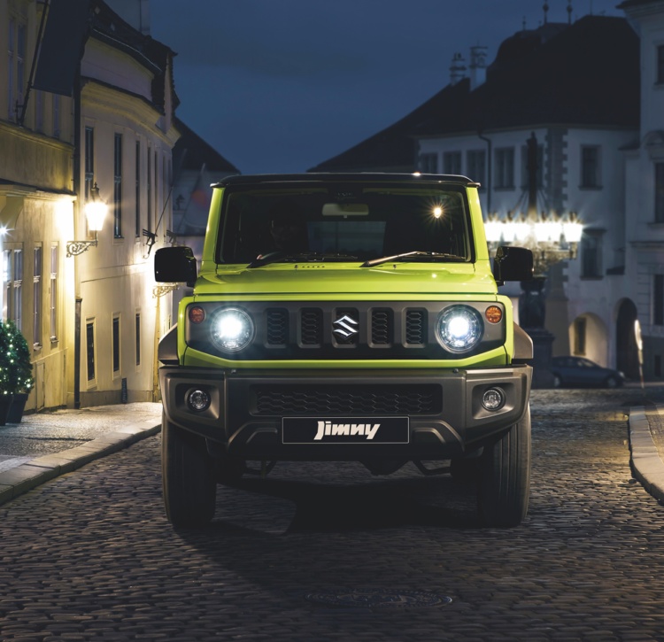 Jimny in cobble stone street